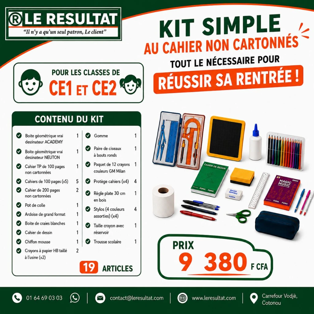 CE1 & CE2 - Kit SIMPLE - Cahier non cartonnés 