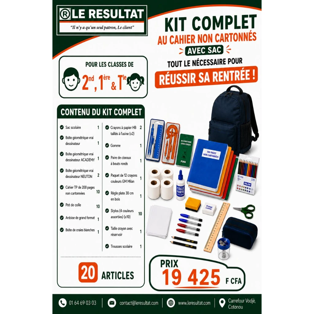 2nd 1ère Tle Kit Complet - Cahier non cartonnés 