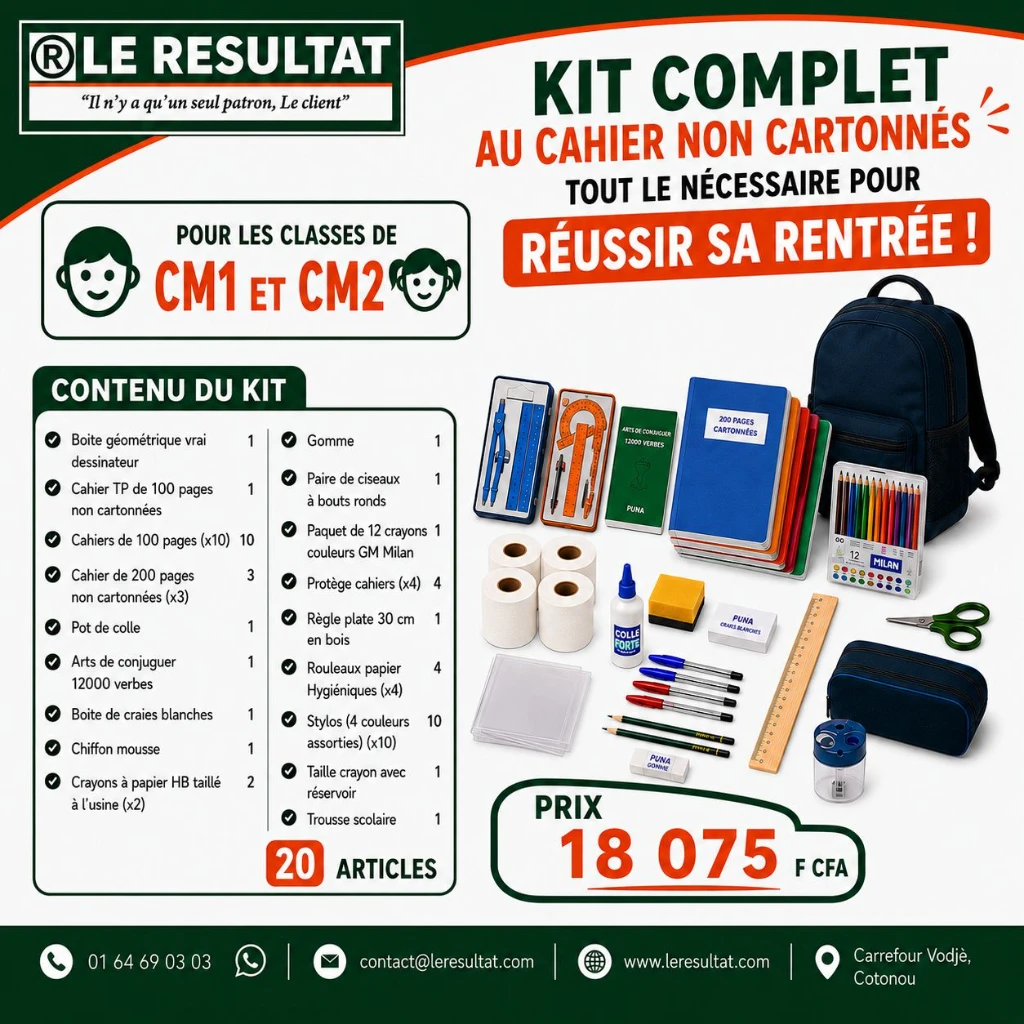 CM1 & CM2 - Kit Complet- Cahier non cartonnés 