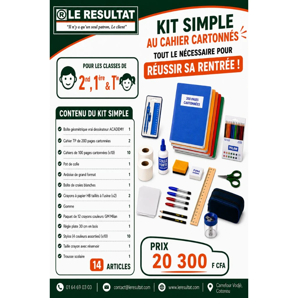 2nd 1ère Tle Kit SIMPLE - Cahier cartonnés 
