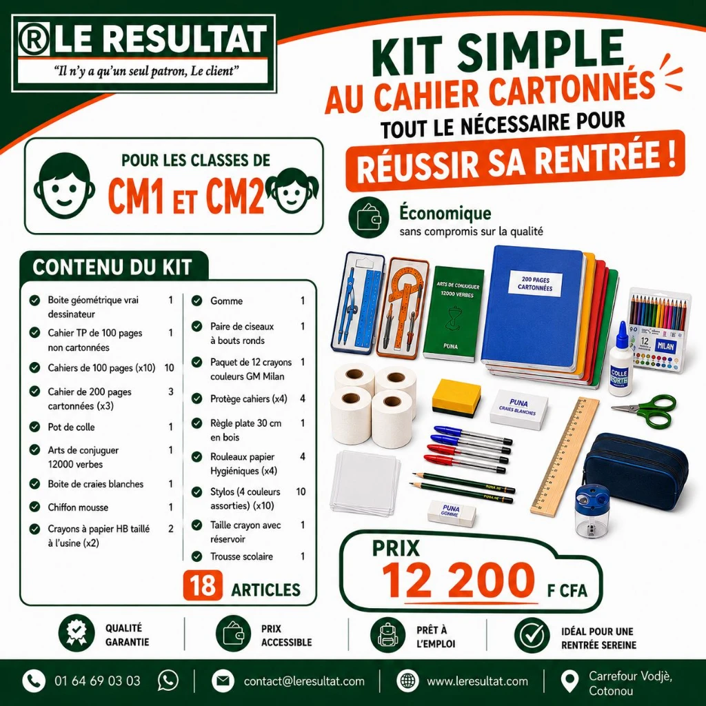  CM1 & CM2 Kit SIMPLE - Cahier cartonnés