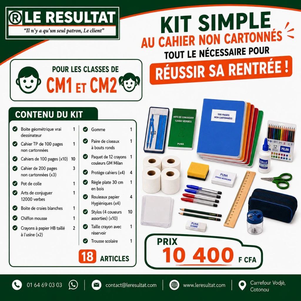 CM1 & CM2 Kit SIMPLE - Cahier non cartonnés 