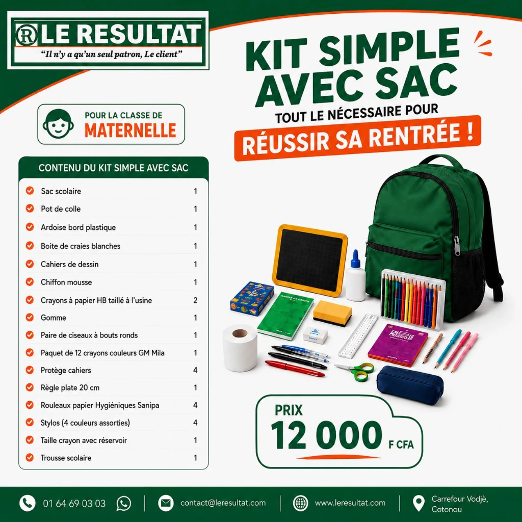 Maternelle - Kit SIMPLE avec Sac